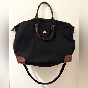 DVF Diane Von Furstenberg Weekender Travel Bag Oversized Black Brown Croc